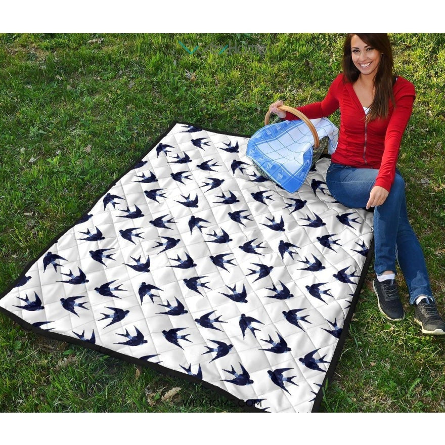 Swallow Pattern Print Design 03 Premium Quilt