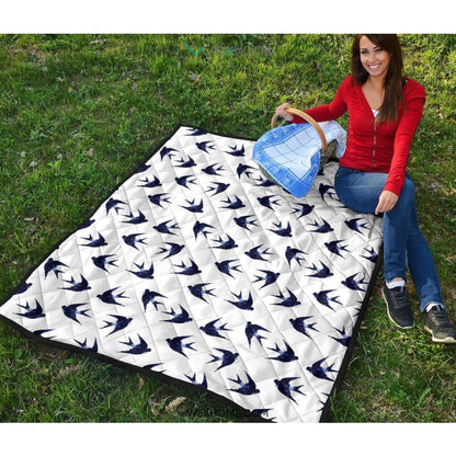 Swallow Pattern Print Design 03 Premium Quilt