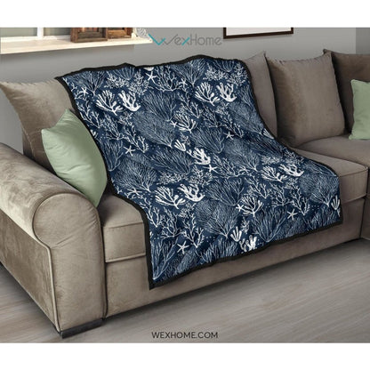 Coral Reef Pattern Print Design 05 Premium Quilt