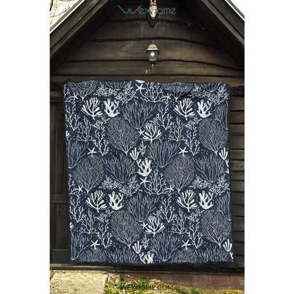 Coral Reef Pattern Print Design 05 Premium Quilt