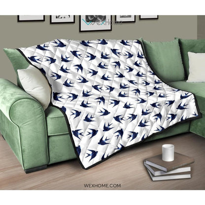 Swallow Pattern Print Design 03 Premium Quilt