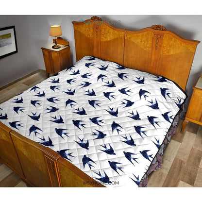 Swallow Pattern Print Design 03 Premium Quilt