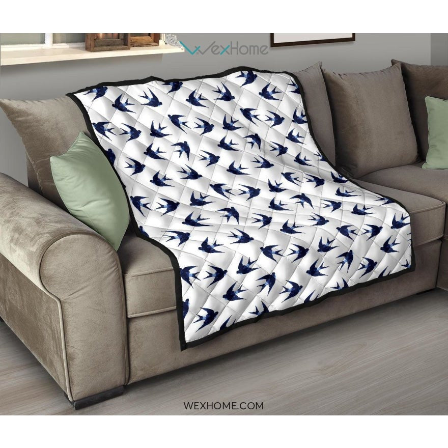 Swallow Pattern Print Design 03 Premium Quilt