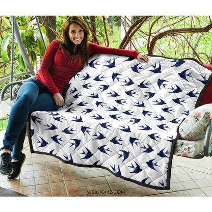 Swallow Pattern Print Design 03 Premium Quilt