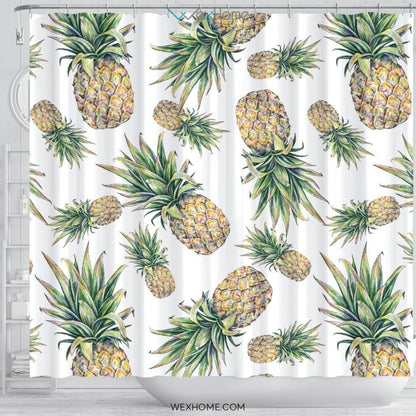 Pineapple Fruit Decor Unique Design Shower Curtain