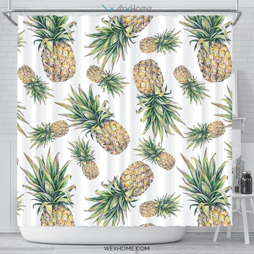 Pineapple Fruit Decor Unique Design Shower Curtain