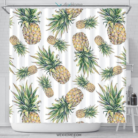 Pineapple Fruit Decor Unique Design Shower Curtain