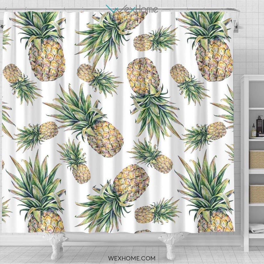 Pineapple Fruit Decor Unique Design Shower Curtain