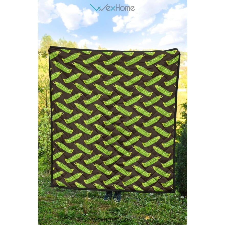 Green Peas Pattern Print Design 05 Premium Quilt