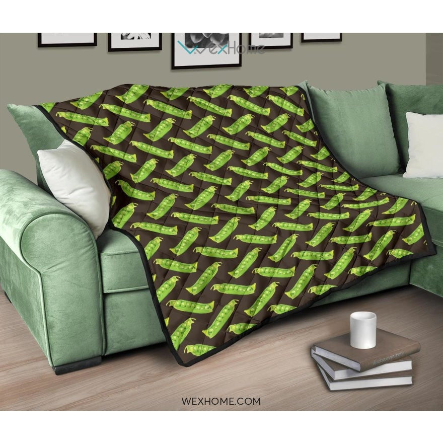 Green Peas Pattern Print Design 05 Premium Quilt