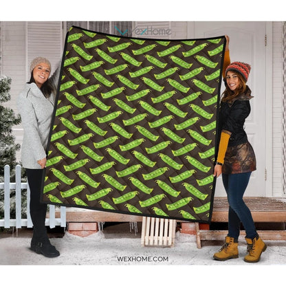 Green Peas Pattern Print Design 05 Premium Quilt