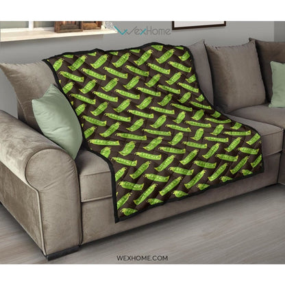 Green Peas Pattern Print Design 05 Premium Quilt