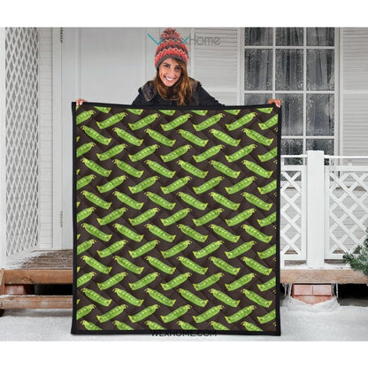 Green Peas Pattern Print Design 05 Premium Quilt