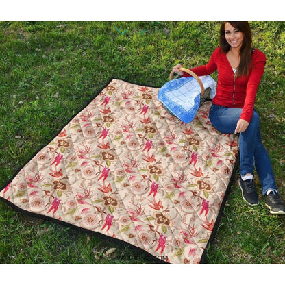 Swallow Pattern Print Design 01 Premium Quilt