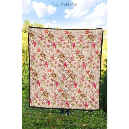 Swallow Pattern Print Design 01 Premium Quilt
