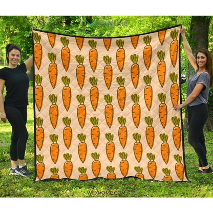 Carrot Pattern Print Design 04 Premium Quilt