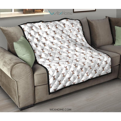 Greyhound Pattern Print Design 05 Premium Quilt