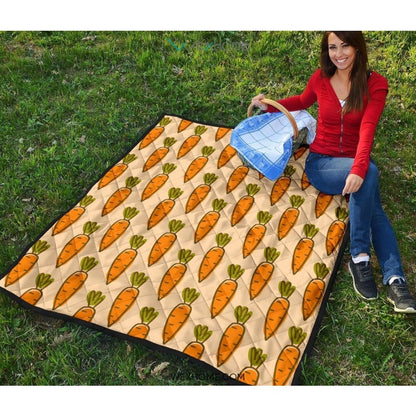 Carrot Pattern Print Design 04 Premium Quilt