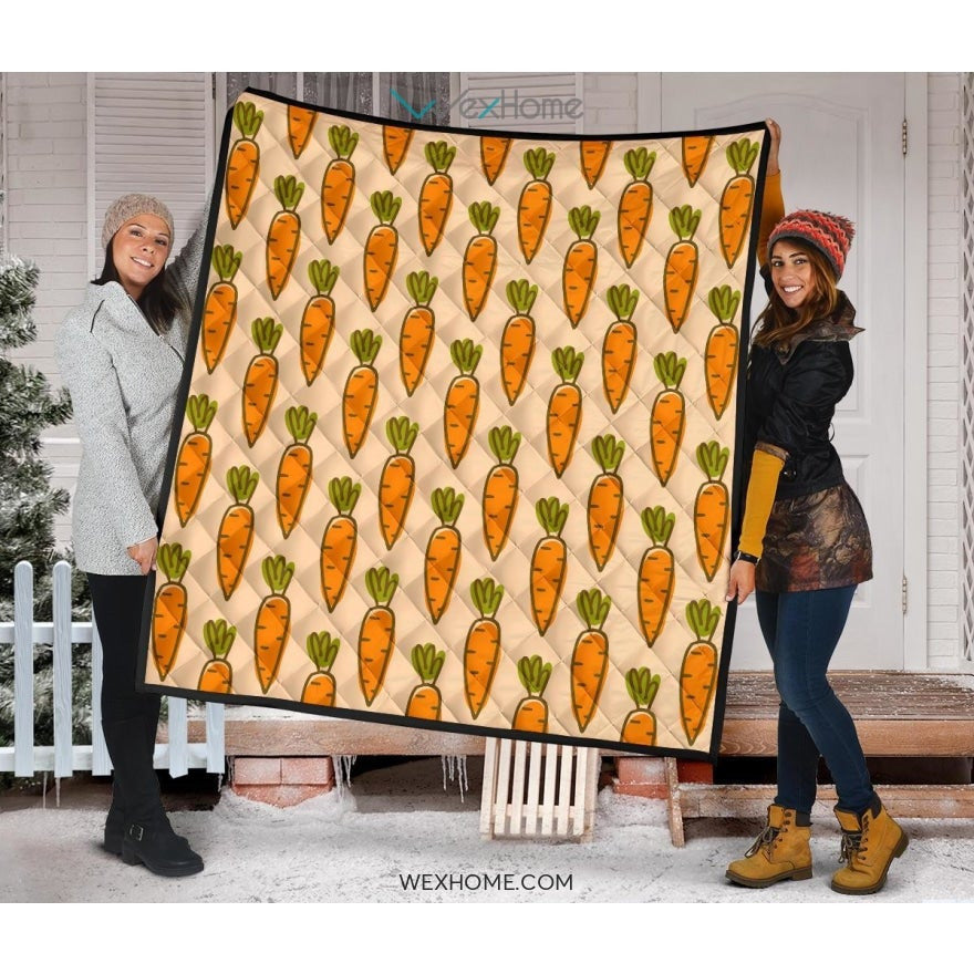 Carrot Pattern Print Design 04 Premium Quilt
