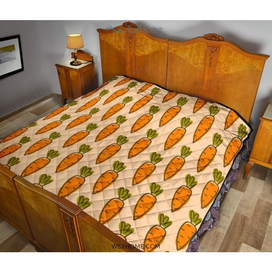 Carrot Pattern Print Design 04 Premium Quilt