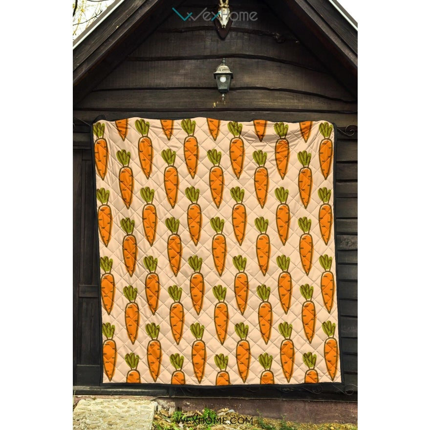 Carrot Pattern Print Design 04 Premium Quilt