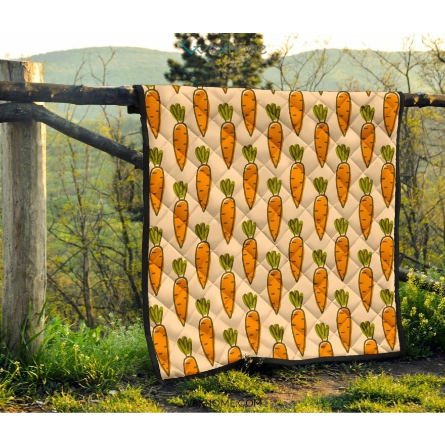 Carrot Pattern Print Design 04 Premium Quilt