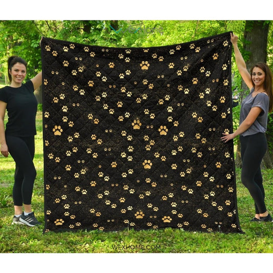 Dog Paws Pattern Print Design 05 Premium Quilt
