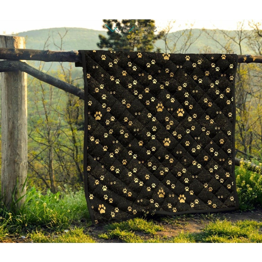 Dog Paws Pattern Print Design 05 Premium Quilt