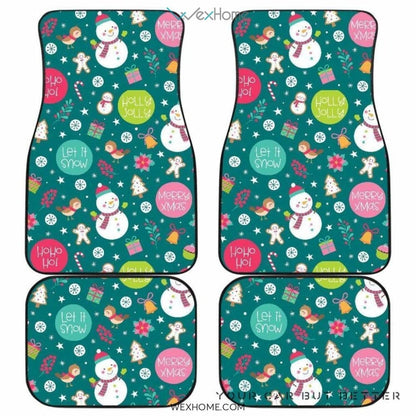 Snowman Bird Decorative Elements Christmas Pattern Front And Back Car Mats  Best Car Gift 2021