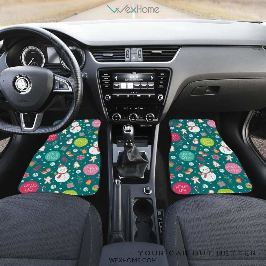 Snowman Bird Decorative Elements Christmas Pattern Front And Back Car Mats  Best Car Gift 2021