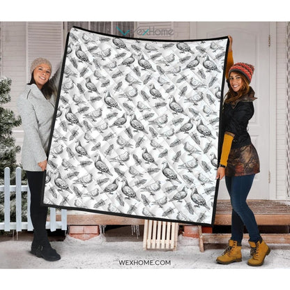 Pigeon Pattern Print Design 05 Premium Quilt