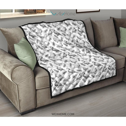 Pigeon Pattern Print Design 05 Premium Quilt