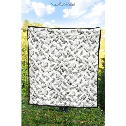 Pigeon Pattern Print Design 05 Premium Quilt