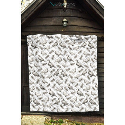 Pigeon Pattern Print Design 05 Premium Quilt