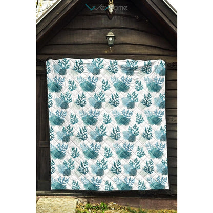 Coral Reef Pattern Print Design 04 Premium Quilt