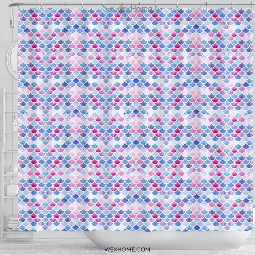 mermaid Water color Art Print Unique Design Shower Curtain
