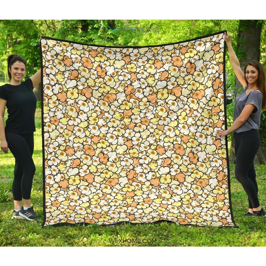 Popcorn Pattern Print Design 03 Premium Quilt