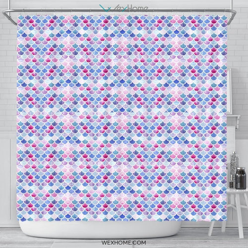 mermaid Water color Art Print Unique Design Shower Curtain