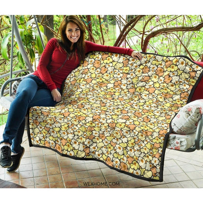 Popcorn Pattern Print Design 03 Premium Quilt