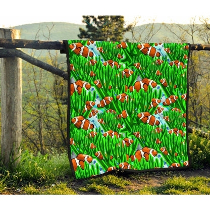 Clown Fish Pattern Print Design 01 Premium Quilt