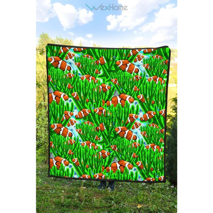 Clown Fish Pattern Print Design 01 Premium Quilt