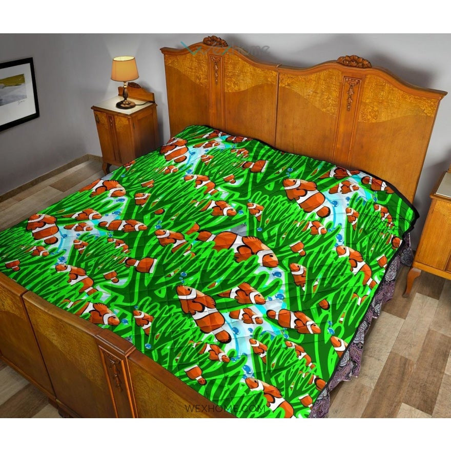 Clown Fish Pattern Print Design 01 Premium Quilt