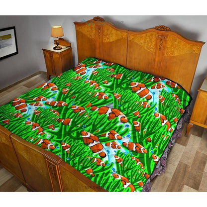 Clown Fish Pattern Print Design 01 Premium Quilt