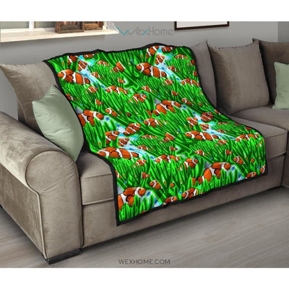 Clown Fish Pattern Print Design 01 Premium Quilt