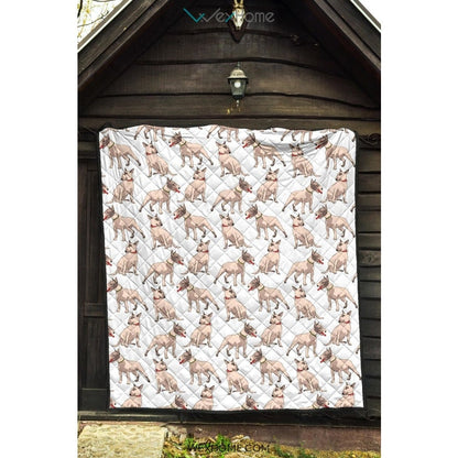 Bull Terrier Pattern Print Design 04 Premium Quilt