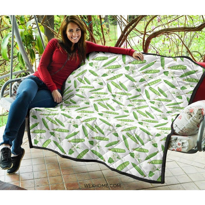 Green Peas Pattern Print Design 04 Premium Quilt