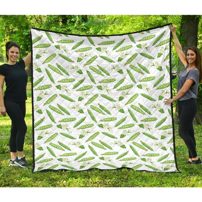 Green Peas Pattern Print Design 04 Premium Quilt
