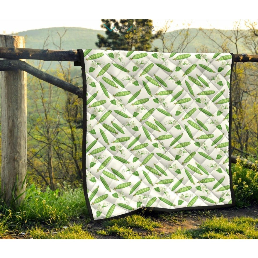 Green Peas Pattern Print Design 04 Premium Quilt