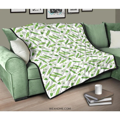 Green Peas Pattern Print Design 04 Premium Quilt