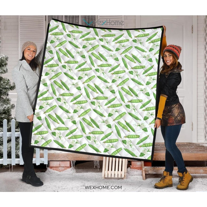 Green Peas Pattern Print Design 04 Premium Quilt